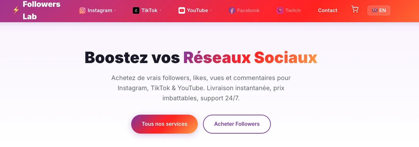 Followers Lab - meilleur site acheter followers Instagram pas cher